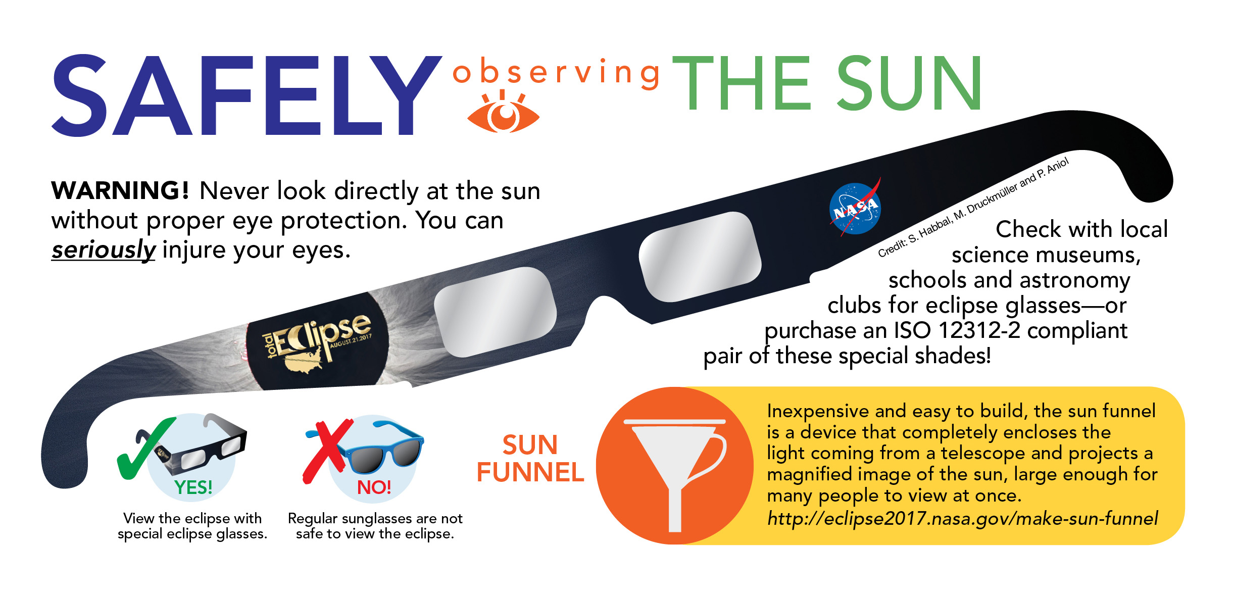 safely observing the sun graphic